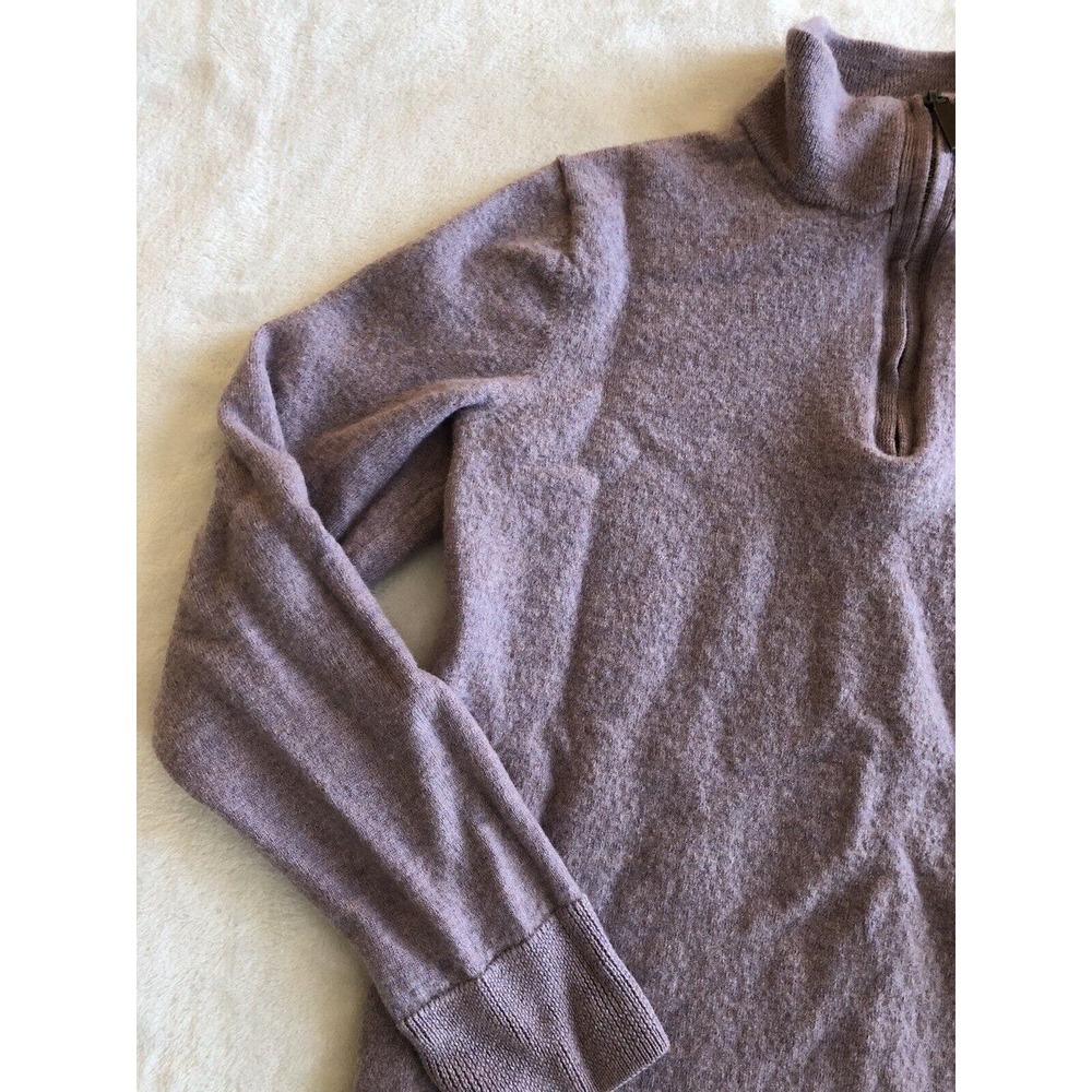 Fairlane Mens Medium 100% Merino Wool 1/4 Zip Sweater Purple Heather Long Sleeve - Picture 2 of 11